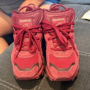 Reebok Kids Burgundy Red Suede Lace-Up Sneakers